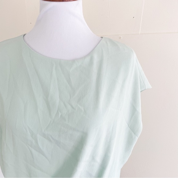 MM Lafleur Antonia blouse size Medium mint green wrap top - Picture 4 of 9